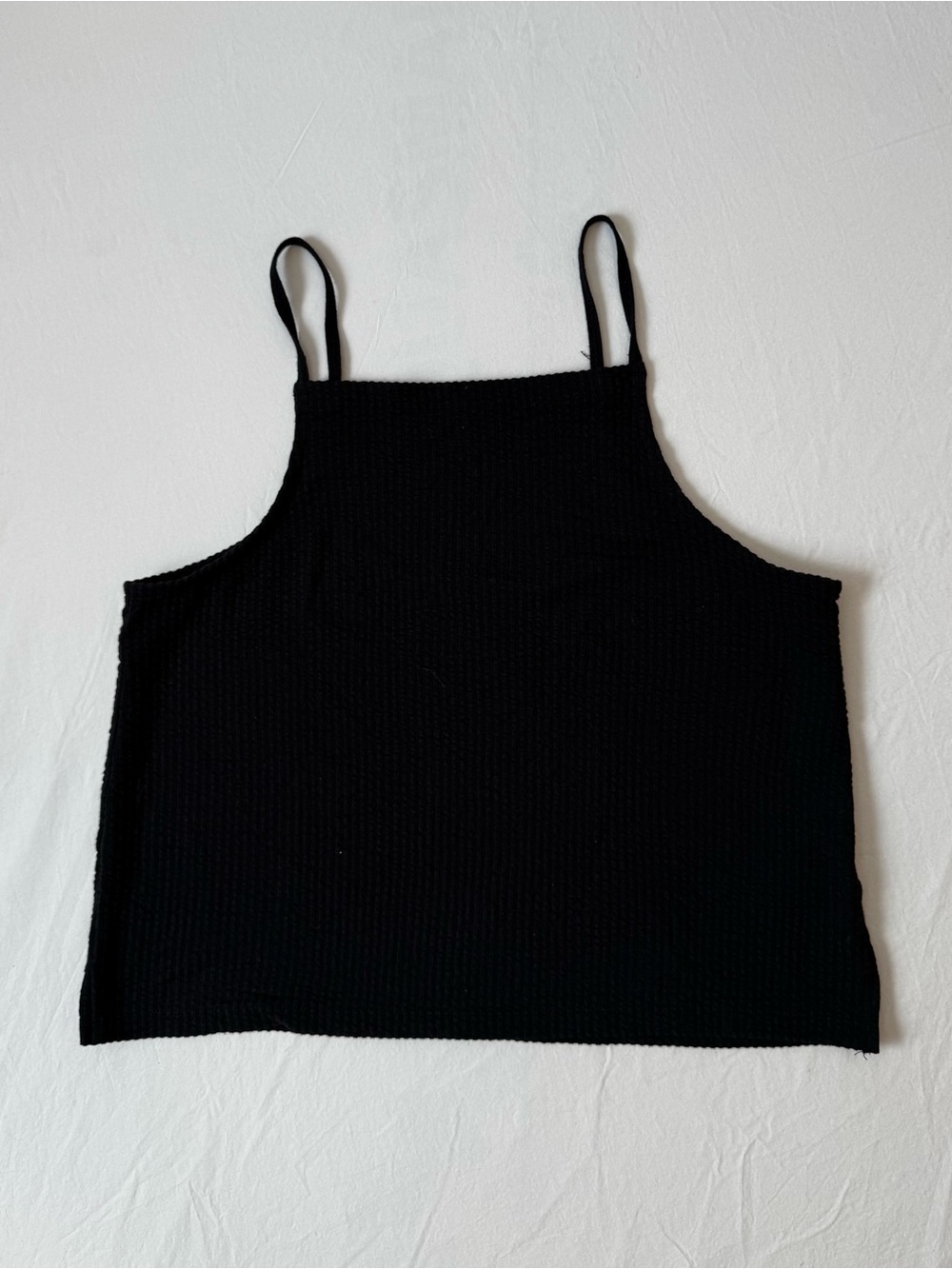 Madewell Black Textured Cami Tank Top Size Large EUC